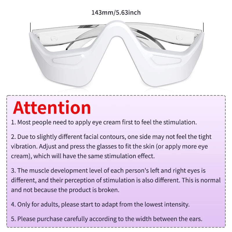 Under Eye Red Light Therapy Device Red Light Therapy Glasses USB Rechargeable 4 Modes Eye Massager for Eye Bags Reduce Dark